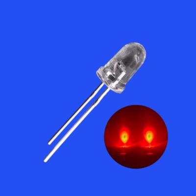 Chine 5mm 655nm - 665nm Couleur rouge foncé 24000mcd - 26000mcd 8 degrés Tête de balle Eau claire Lentille Diode à vendre