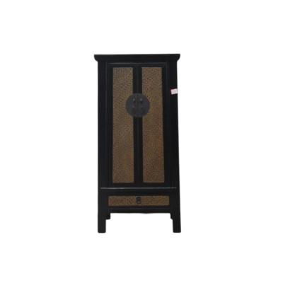 China Antique Furniture Living Room Furniture Rattan Cabinet Wardrobe With Drawer And Door for sale