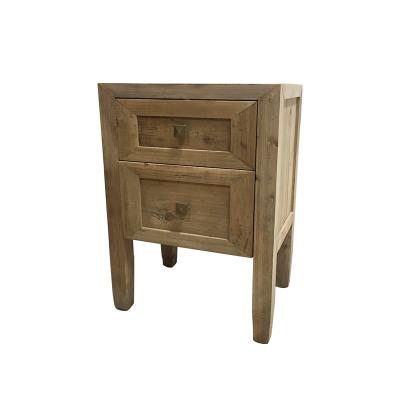 China Industrial Bedroom Furniture Recycled Wood Furniture Rustic Nightstand With Drawer for sale