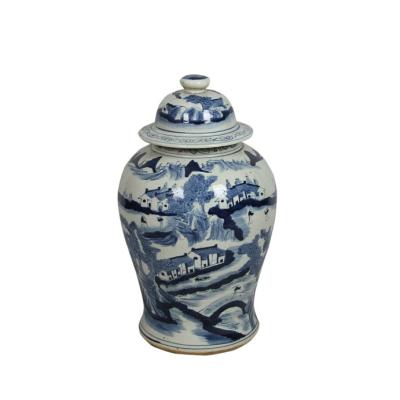 China Hot Sale Porcelain Home Decoration Traditional Chinese Ginger Jar Pot Blue And White for sale