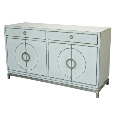 China Contemporary Stainless Steel Wooden Sideboard Furniture Solid Wood Living Room Sideboard Cabinet with Door and Drawer for sale