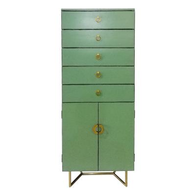 China Contemporary Furniture Stainless Steel Leg Solid Wood Chest Cabinet With Drawer And Door for sale