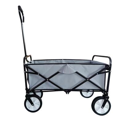 China Outdoor Garden Steel Folding Wagon Cart Powder Coating With Telescopic Handle for sale