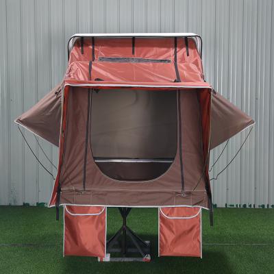 China Waterproof Rooftop Camping Tent 2-3 People Abrasion Resistant Canvas PU Layer for sale