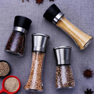 China Hot Sale Stainless Steel Ring Ceramic Grinder Core Manual Salt and Pepper Grinder for sale