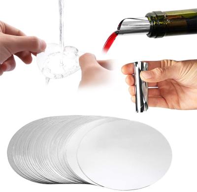 China Modern Custom Logo Disc Wine Bottle Pourer Silver Wine Drip Stop Portable Drip Stop Pourer for sale