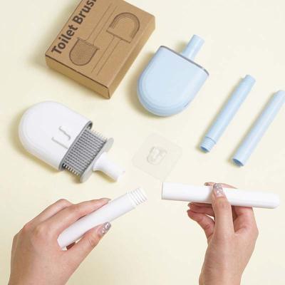 China Viable Hot Selling Amazon Products Bathroom Cleaning Brush Silicone Toilet Quick Brush For Home for sale