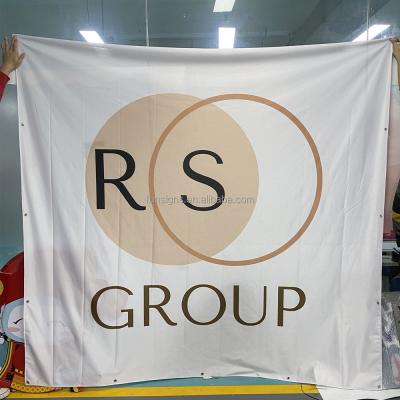 China Light Weight Custom Printed Fabric Banner , Fabric Wall Hanging Backdrop Banner for sale