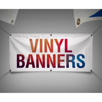 China Custom Long Lasting PVC Vinyl Banner , Vinyl Large Format Outdoor Banner With Grommets for sale