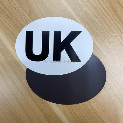 China Wholesale Reusable UK Flat Car Oval Magnet, Fully Magnetic Sign UK Magnetic Sticker for sale