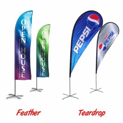 China Easy to assemble custom factory price printing polyester beach feather banner sign flags for sale