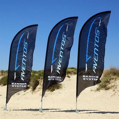 China Easy to Assemble Outdoor Exhibition Promotional Event Advertising Use Feather Flag Flying Beach Flag Banner for sale