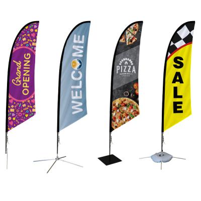 China Easy to Assemble Business Advertising Feather Flag Teardrop Flag Outdoor Printed Promotional Banner for sale