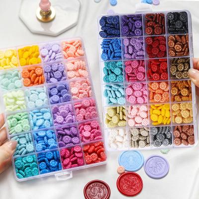 China Vintage 24grid Wax Seal Beads Decorative Stamp Set Kit Lacquered Stamp DIY Craft Supplies Christmas Wedding Invitation Sealing Wax for sale