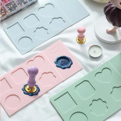 China Customized Invitations Silicone Mold Protection Multiple Sizes Sealing Wax Beads Mold DIY Invitation Mats Sealing Fix Shapes Envelope Scrapbook Tool for sale