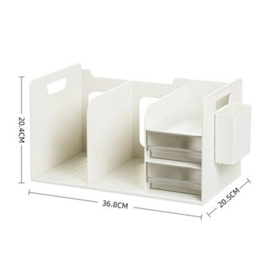 China Office Environment Friendly Multifunctional Bookends with Pen Holder Office Bookshelf Organizer with Clear Drawer Storage Home Office Book Holder for sale