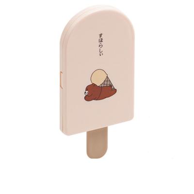 China New Style Comfortable Folding Comb With Mirror Pocket Mini Portable Cartoon Ice Cream Cosmetic Styling Hair Brush Mirror For Women Gifts for sale