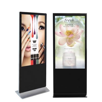 China Buildings Floor Stand 43 Inch Multi System Wifi Multi System LCD Advertising Player Stand Totem Digital Signage Display Kiosk for sale