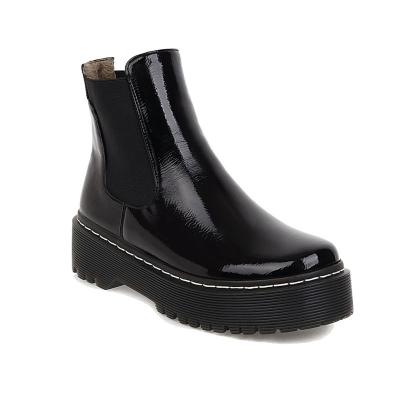 China Breathable The Latest Fashion All-match Flat Platform Madame Martens Tall Black Boots for sale