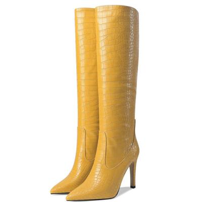 China Winter fashion thermal boots that are easy to wear high heel women's boots for sale