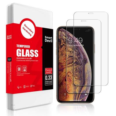 China 2.5D For iPhone Xs Max Screen Protector Tempered Glass [2 Packs] SmartDevil Free Space Front Film [Anti-Fingerprint] [Easy Installation] for sale