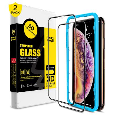 China 3D Curved Smart Devil 3D Full Coverage Tempered Glass Screen Protector For iPhone X XS XR 11 PRO 3D Curved Tempered Glass For Mobile Phone for sale