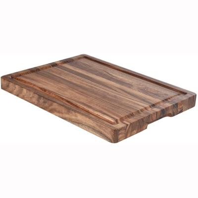 China Large Sustainable Acacia Wood Kitchen Cutting Board Chopper With Integrated Handles And Juice Drip Groove for sale