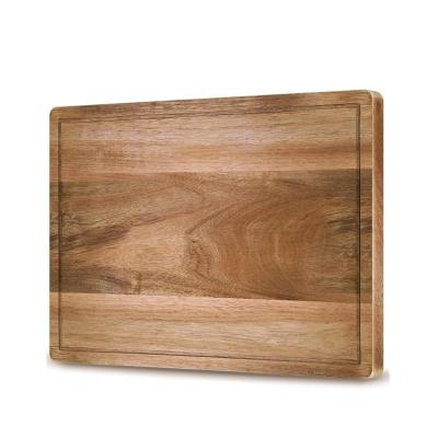 China Large Size Sustainable Thick Wooden Kitchen Cutting Board With Juice Slot For Cutting Cheese Serving for sale