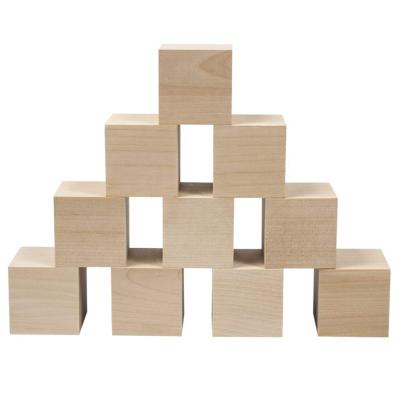 China DIY Practice Unfinished Natural Wooden Cubes 2 Inch Wooden Square Blocks Cubes High Quality Wood for sale