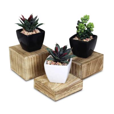 China Europe Home Decor 3 Pcs Square Wooden Risers For Display Jewelry And Props Display Stand Oak for sale