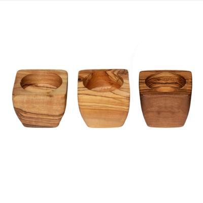 China Europe Home Decor Simple Wooden Tea Light Candle Holder Rustic Wooden Tealight Holders For Tables for sale