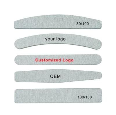 China Wholesale nail file;manicure nail file Wholesale logo custom double side nail file 80/180 for Manicure nail file for sale