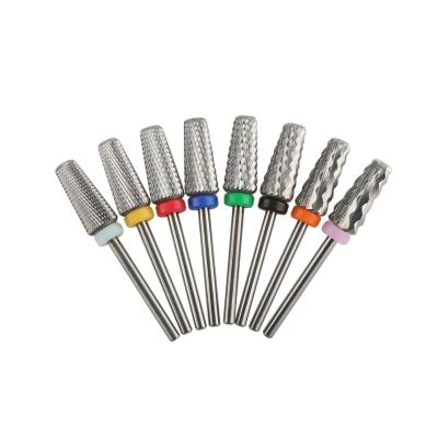 China Professional Manicure Pedicure Bulk Supply Dust Proof Taper Barrel Tungsten Carbide Nail Drill Bit for sale