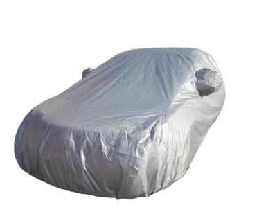 China Simple Color Without Pattern Factory Wholesale Polyester Car Cover SUV Sedan Car Full Silver Coating Cover for sale