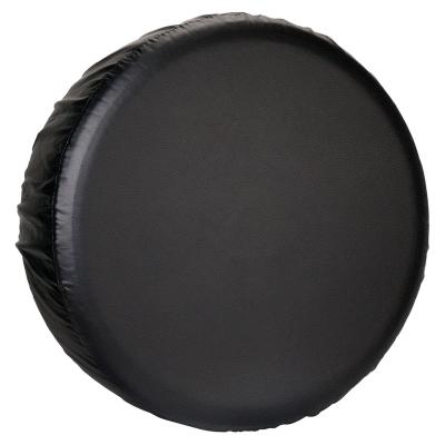 China Eco-friendly LOGO 14 17 Inch Black Leather Custom Soft PVC PU Spare Tire Tire Cover for sale