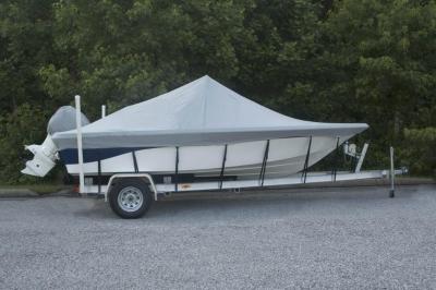 China 600D Gray Silver Pelican Boat Covers 14ft to 16ft Shark Boat Cover for sale