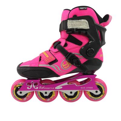 China Carbon Fiber + High Quality Professional Kids Freestyle Fiberglass 4 Wheel Roller Integrated Speed ​​Skates For Sale for sale