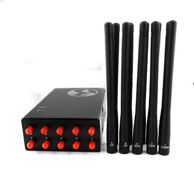 China Portable 10 / 12 Antenna Cell Drone Signal Jammer Signal Shielding Device for sale