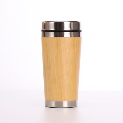 China Insulated Stainless Steel Car Office Disposable Natural Bamboo Tea Tumbler Cup for Hot and Cold Drinks for sale