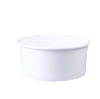 China Shop Ice Cream Paper Bowl Eco-Friendly Double Wall Customized Biodegradable White Salad Bowl for sale