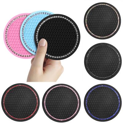 China Viable Wholesale Water Coaster Tumbler Insulation Pad Creative Car Supplies Silicone Round Coaster for sale