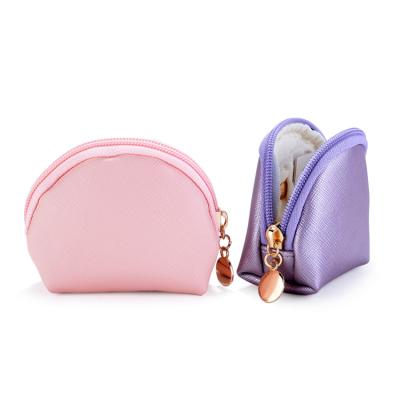 China New Design Handmade Travel Earring Ring Necklace Jewelry Box Small Wallet Jewelry Zipper Bag for sale