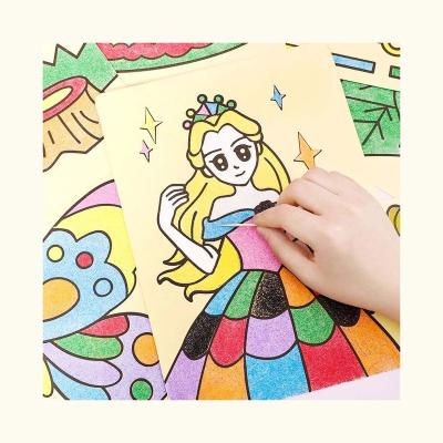 China Safety DIY Manual Colorful Creative Drawing Toy Colored Sand Painting Educational Toys Arts For Children for sale