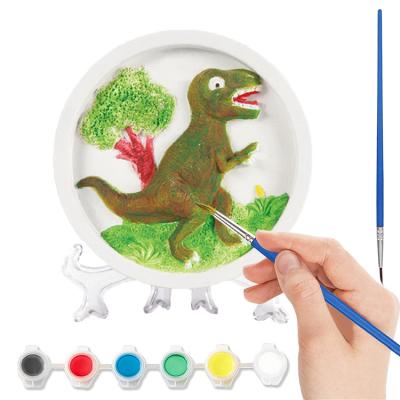 China Educational Gift and Home Decor Dinosaur Ornament Ceramic Painting Set 3D Handmade Creativity Craft Arts DIY Drawing Toy Kit for Kids for sale