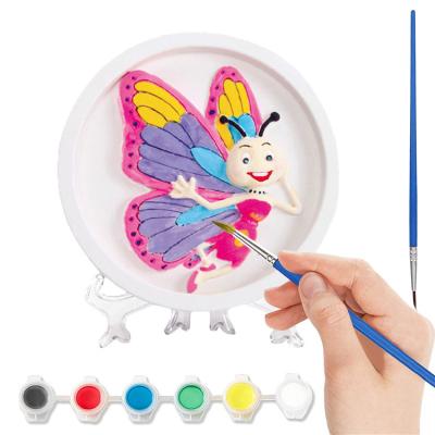 China Educational Gift and Home Decor Butterfly Ceramic Painting Set 3D Creativity Craft Handmade Arts DIY Drawing Toy Kit for Kids for sale