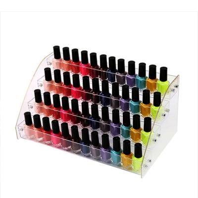 China Waterproof Custom Clear Acrylic Risers White Acrylic Display Shelf for Nail Polish for sale