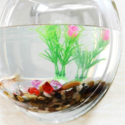 China Hydroponic Clear Round Decorative Aquarium Planters Waterproof Hanging Acrylic Fish Tank Basin for sale