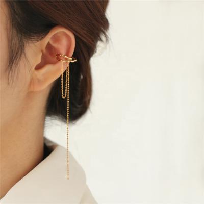 China Simple geometric multi-layer line brass fashionable creative fashion style clips fashionable tassel ear bone bone clip earring earring clips for sale