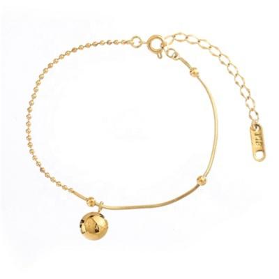 China New Golden Lucky Bean Anklet Titanium Steel Colorproof Luxury Non-fading Simple Anklet Chain Light for sale