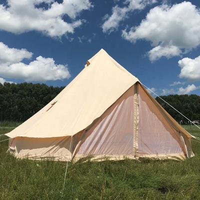 China Straight Tying Type Canvas Camp Family Tent 3m 4m 5m 6m 7m Cotton Canvas Outdoor Arabic Bell Tent For Glamping for sale